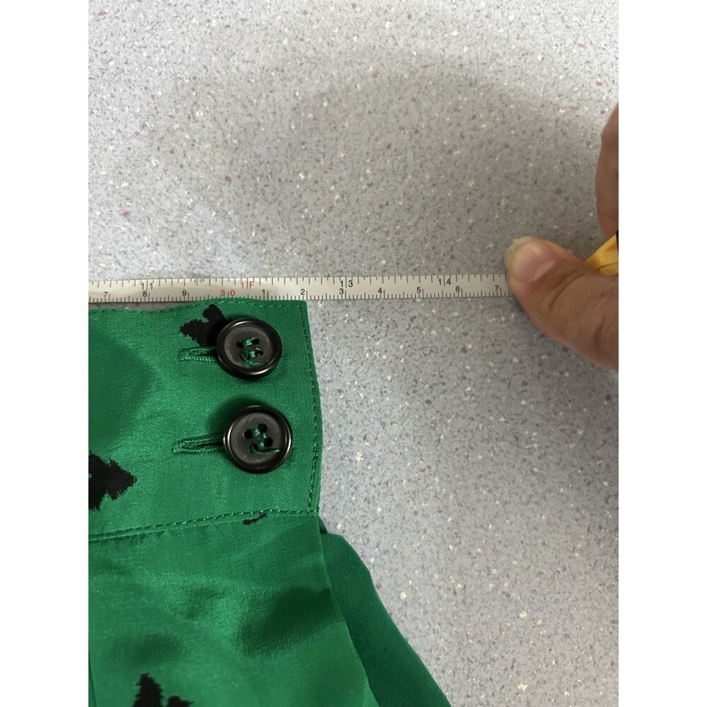 Vintage Women's Christian Dior Green And Black Silk Pleated Midi Skirt Size 4 - Picture 5 of 7